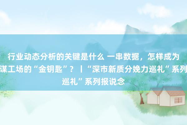 行业动态分析的关键是什么 一串数据，怎样成为解锁智谋工场的“金钥匙”？丨“深市新质分娩力巡礼”系列报说念