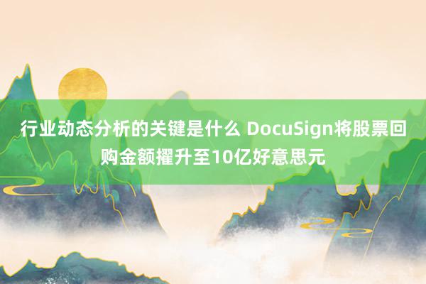 行业动态分析的关键是什么 DocuSign将股票回购金额擢升至10亿好意思元