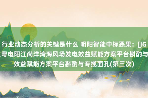 行业动态分析的关键是什么 明阳智能中标恶果：[JG2024-4949] 广东粤电阳江尚洋湾海风场发电效益赋能方案平台斟酌与专揽面孔(第三次)