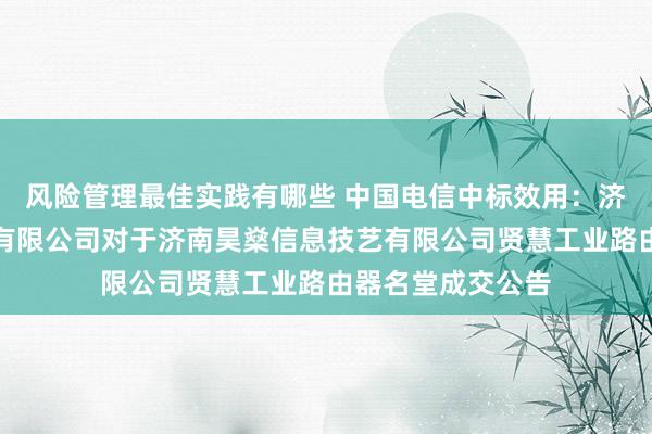 风险管理最佳实践有哪些 中国电信中标效用：济南昊燊信息技艺有限公司对于济南昊燊信息技艺有限公司贤慧工业路由器名堂成交公告