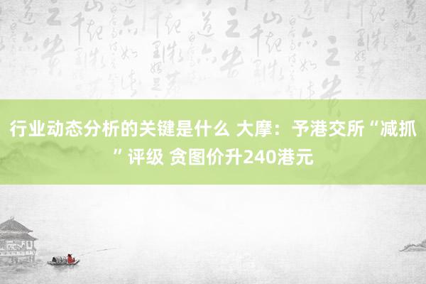 行业动态分析的关键是什么 大摩：予港交所“减抓”评级 贪图价升240港元