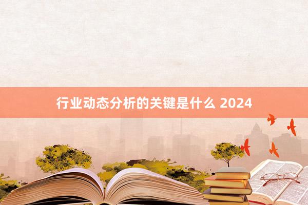 行业动态分析的关键是什么 2024