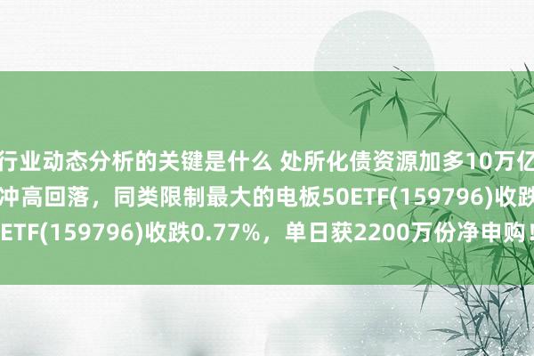 行业动态分析的关键是什么 处所化债资源加多10万亿元，新动力中枢板块冲高回落，同类限制最大的电板50ETF(159796)收跌0.77%，单日获2200万份净申购！