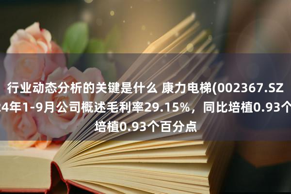 行业动态分析的关键是什么 康力电梯(002367.SZ)：2024年1-9月公司概述毛利率29.15%，同比培植0.93个百分点