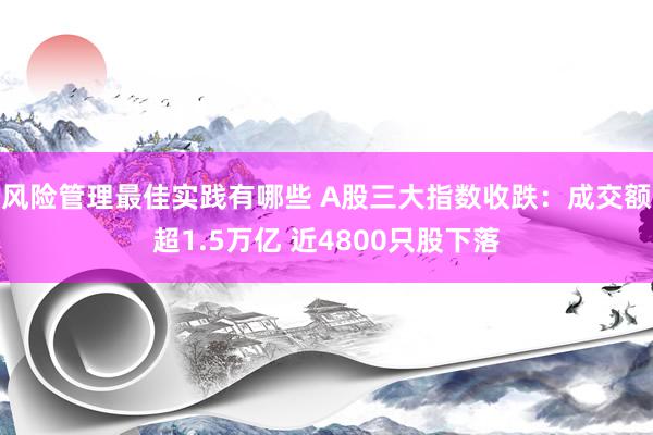 风险管理最佳实践有哪些 A股三大指数收跌：成交额超1.5万亿 近4800只股下落