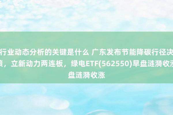 行业动态分析的关键是什么 广东发布节能降碳行径决策，立新动力两连板，绿电ETF(562550)早盘涟漪收涨