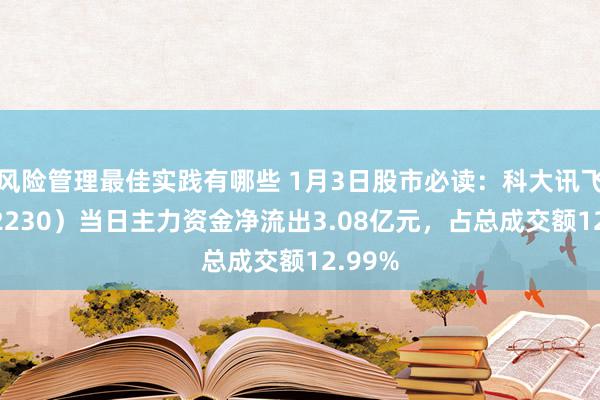 风险管理最佳实践有哪些 1月3日股市必读：科大讯飞（002230）当日主力资金净流出3.08亿元，占总成交额12.99%