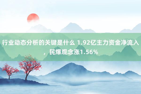 行业动态分析的关键是什么 1.92亿主力资金净流入，民爆观念涨1.56%