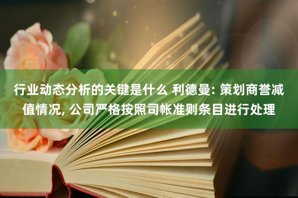 行业动态分析的关键是什么 利德曼: 策划商誉减值情况, 公司严格按照司帐准则条目进行处理