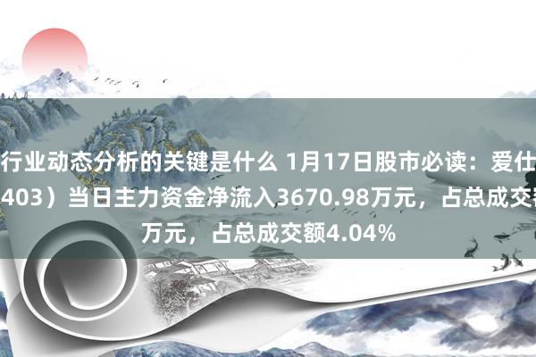 行业动态分析的关键是什么 1月17日股市必读：爱仕达（002403）当日主力资金净流入3670.98万元，占总成交额4.04%