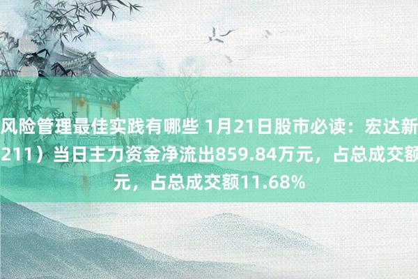 风险管理最佳实践有哪些 1月21日股市必读：宏达新材（002211）当日主力资金净流出859.84万元，占总成交额11.68%