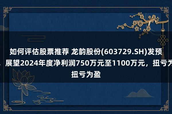 如何评估股票推荐 龙韵股份(603729.SH)发预盈，展望2024年度净利润750万元至1100万元，扭亏为盈