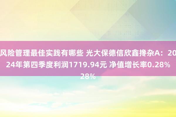 风险管理最佳实践有哪些 光大保德信欣鑫搀杂A：2024年第四季度利润1719.94元 净值增长率0.28%