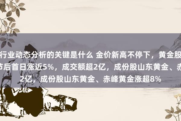 行业动态分析的关键是什么 金价新高不停下，黄金股ETF(517520)节后首日涨近5%，成交额超2亿，成份股山东黄金、赤峰黄金涨超8%