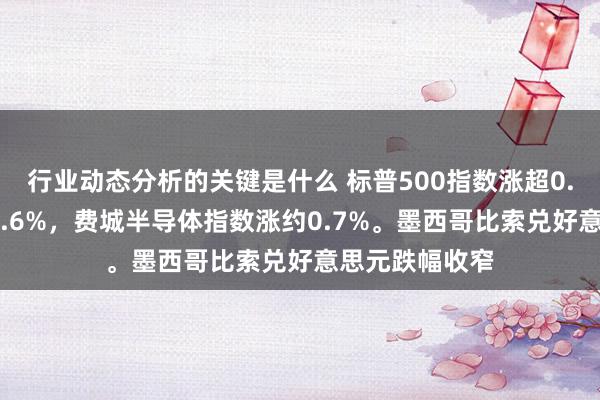 行业动态分析的关键是什么 标普500指数涨超0.3%，纳指涨0.6%，费城半导体指数涨约0.7%。墨西哥比索兑好意思元跌幅收窄