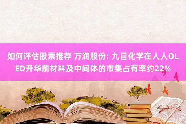 如何评估股票推荐 万润股份: 九目化学在人人OLED升华前材料及中间体的市集占有率约22%