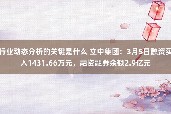 行业动态分析的关键是什么 立中集团：3月5日融资买入1431.66万元，融资融券余额2.9亿元