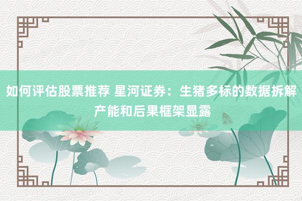 如何评估股票推荐 星河证券：生猪多标的数据拆解 产能和后果框架显露