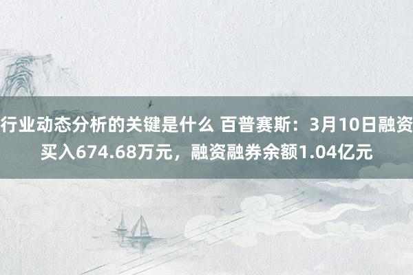 行业动态分析的关键是什么 百普赛斯：3月10日融资买入674.68万元，融资融券余额1.04亿元