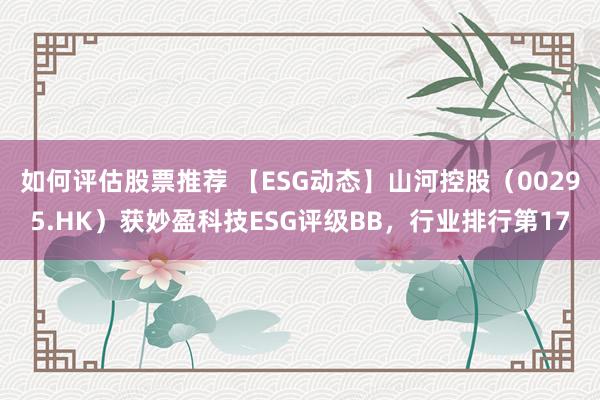 如何评估股票推荐 【ESG动态】山河控股（00295.HK）获妙盈科技ESG评级BB，行业排行第17