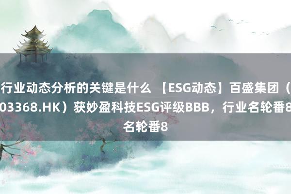 行业动态分析的关键是什么 【ESG动态】百盛集团（03368.HK）获妙盈科技ESG评级BBB，行业名轮番8